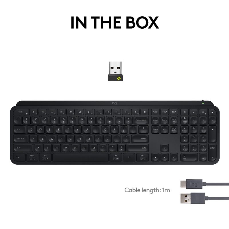 Logitech® MX Keys S Wireless Keyboard, Full Size, Black, 920-011406 - Image 9