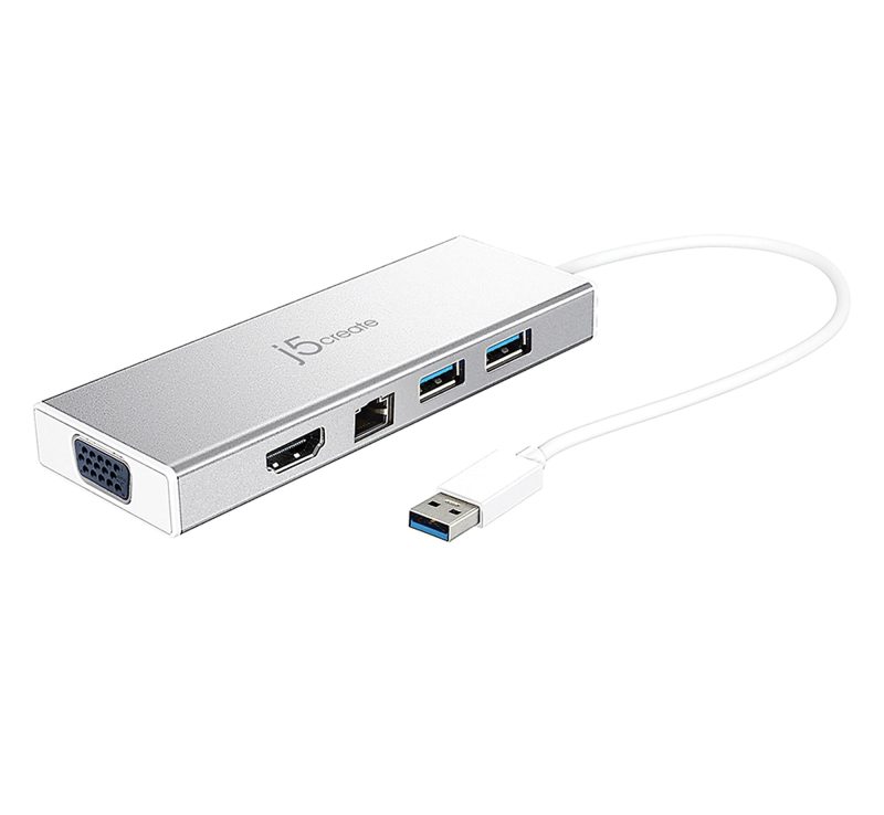 j5create USB 3.0 Mini Dock, Silver, JUD380 - Image 2