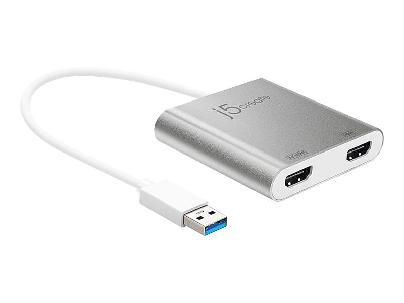 j5create USB 3.0-To-Dual HDMI Cable, 12.5", Silver, JUA365 - Image 6