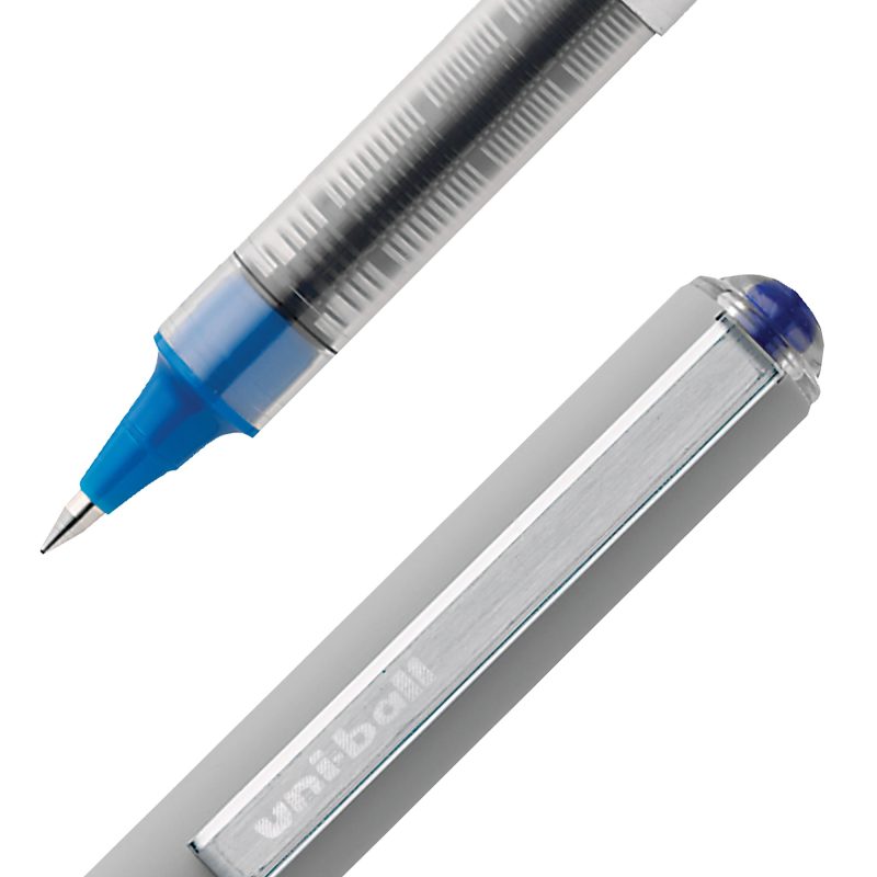 uni-ball® Vision™ Rollerball Pens, Fine Point, 0.7 mm, Gray Barrel, Blue Ink, Pack Of 12 - Image 2