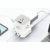Cube Surge Protector Power Strip with usb ports 10ft extension cord with multiple outlets White - Space Saving 9 outlet usp power strip: 5 AC Outlets, 3 USB Ports, 1 USB-C Port, Surge Protected, On/Off Switch - Image 3