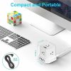 Cube Surge Protector Power Strip with usb ports 10ft extension cord with multiple outlets White - Space Saving 9 outlet usp power strip: 5 AC Outlets, 3 USB Ports, 1 USB-C Port, Surge Protected, On/Off Switch - Image 4