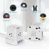 Cube Surge Protector Power Strip with usb ports 10ft extension cord with multiple outlets White - Space Saving 9 outlet usp power strip: 5 AC Outlets, 3 USB Ports, 1 USB-C Port, Surge Protected, On/Off Switch - Image 5