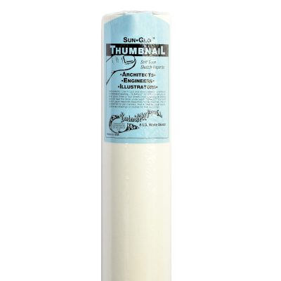 Borden & Riley Sun-Glo Thumbnail Sketch Paper Roll, 36" x 150', 8 Lb, White