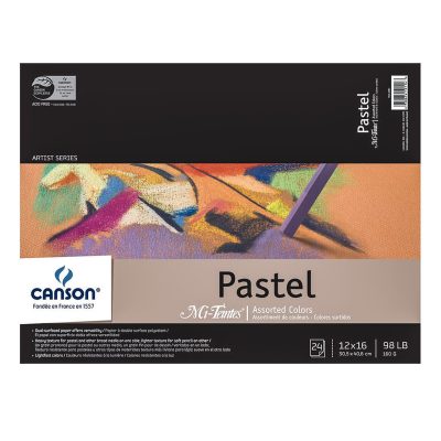 Canson Mi-Teintes Pastel Pad, 12" x 16", Assorted Colors, 24 Sheets Per Pad