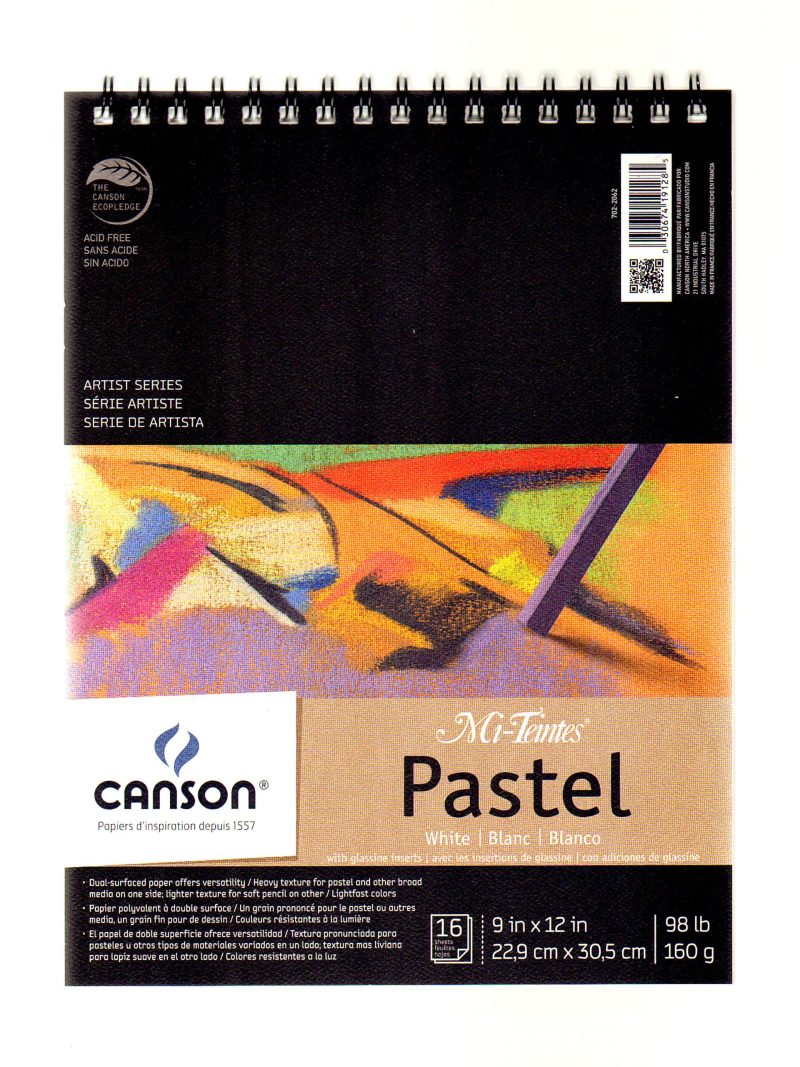 Canson Mi-Teintes Pastel Pad With Interleavings, 9" x 12", White, 16 Sheets