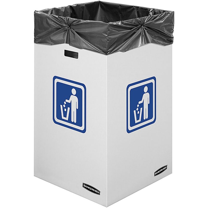Bankers Box® Waste And Recycling Bins, Extra Large Size, 30" x 18" x 18", 50% Recycled, White/Blue, Pack Of 10 - Image 7