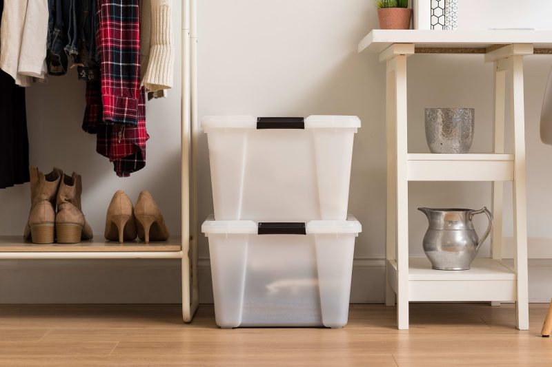 Iris® Latching Storage Boxes, 11.25 Gallon, Pearl, Set Of 4 Boxes - Image 2