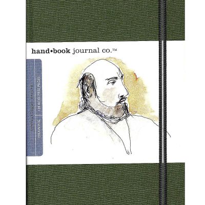 Hand Book Journal Co. Travelogue Drawing Journals, Landscape, 5 1/2" x 8 1/4", 128 Pages, Cadmium Green, Pack Of 2
