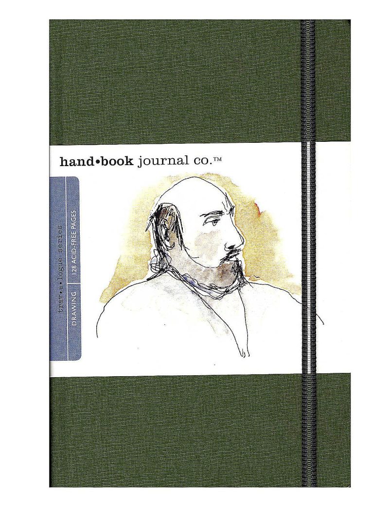 Hand Book Journal Co. Travelogue Drawing Journals, Landscape, 5 1/2" x 8 1/4", 128 Pages, Cadmium Green, Pack Of 2