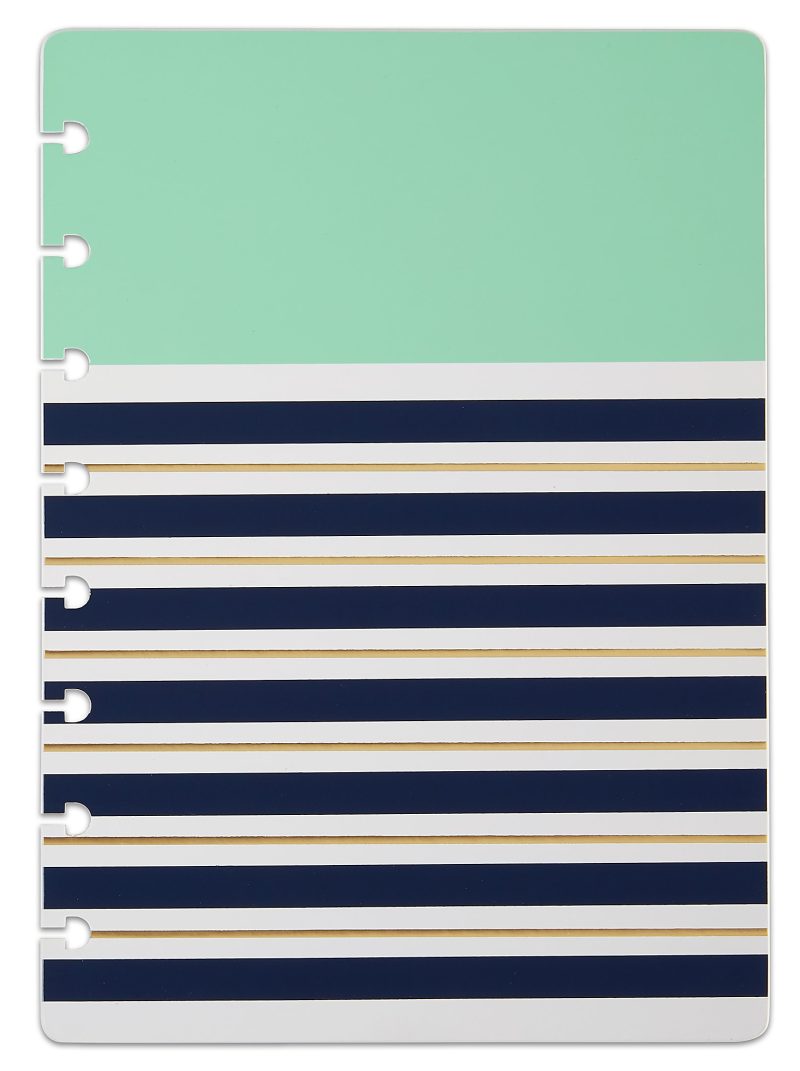 TUL® Discbound Notebook Covers, Junior Size, Mint Stripes, Pack of 2 Covers