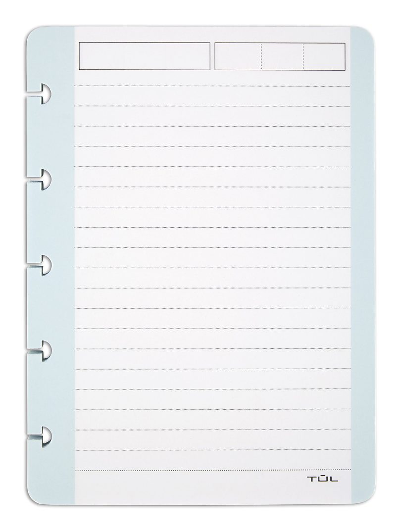TUL® Discbound Notebook Task Pad, 4" x 5-1/2", 50 Sheets, Teal/White