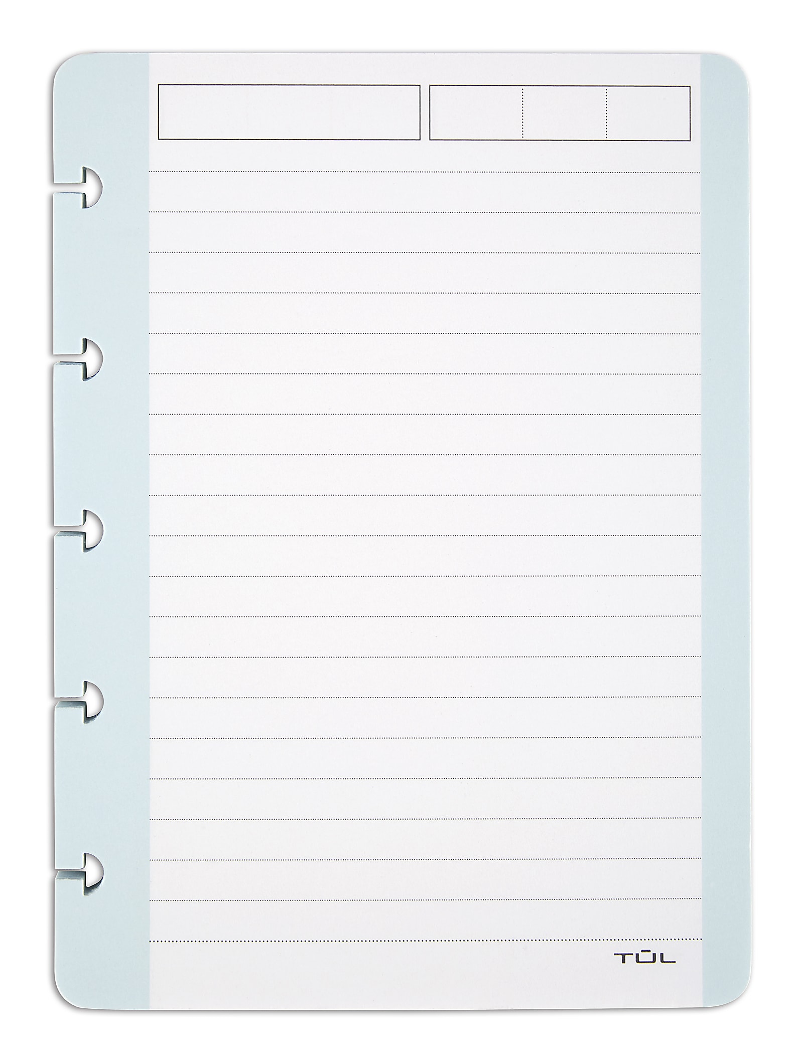 TUL® Discbound Notebook Task Pad, 4" x 5-1/2", 50 Sheets, Teal/White