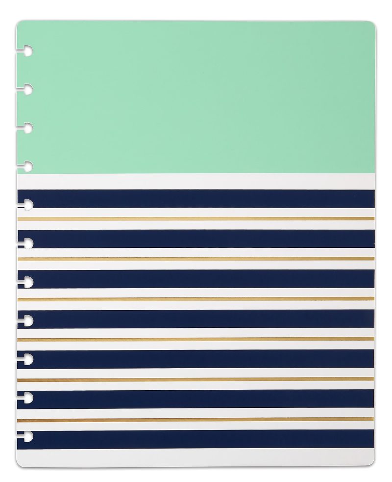 TUL® Discbound Notebook Covers, Letter Size, Mint Stripes, Pack of 2 Covers
