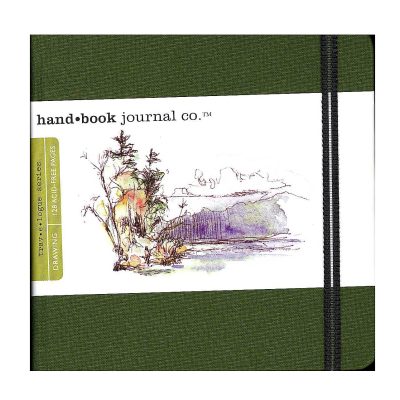 Hand Book Journal Co. Travelogue Drawing Journals, Square, 5 1/2" x 5 1/2", 128 Pages, Cadmium Green, Pack Of 2
