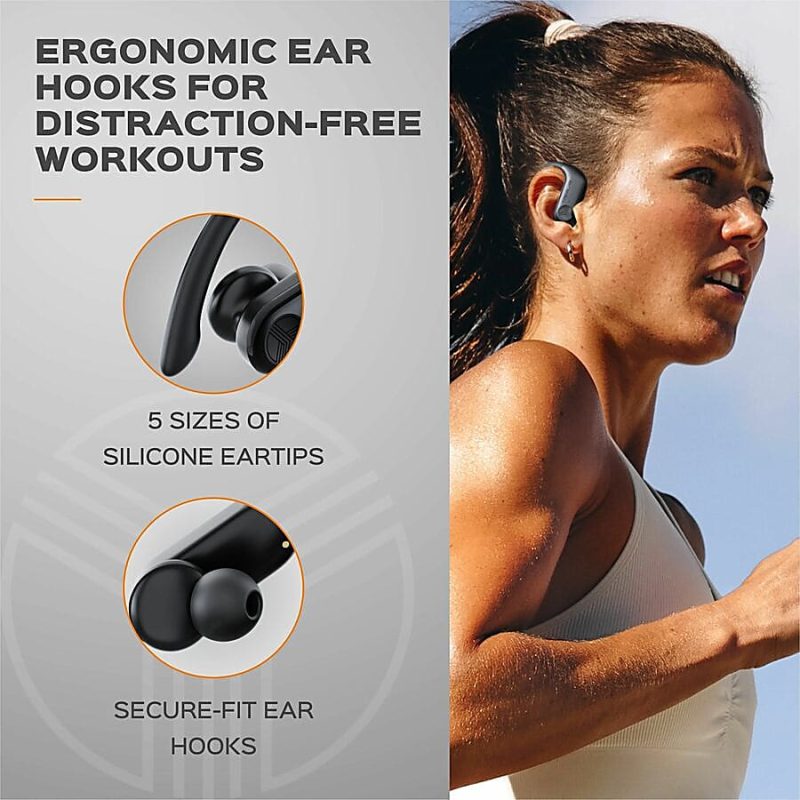 TREBLAB X3 Pro - True Wireless Earbuds with Earhooks - 145H Battery Life, Bluetooth 5.0, IPX5 Waterproof Earbuds - TWS Bluetooth Headphones with Charging case for Sport, Running, Workout - Black - Stereo - True Wireless - Bluetooth - 33 ft - 20 Hz - Image 6