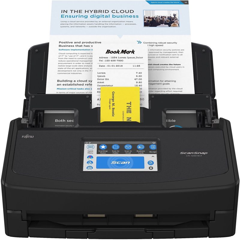 Fujitsu ScanSnap iX1600 Large Format ADF Scanner, Black - Image 9