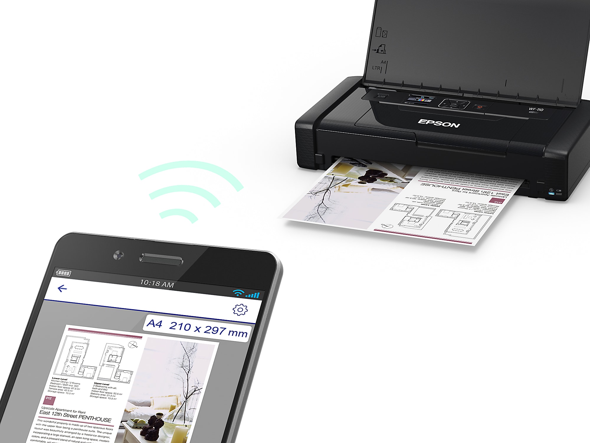 Epson® WorkForce® WF-110 Wireless Mobile Color Inkjet Printer - Image 5