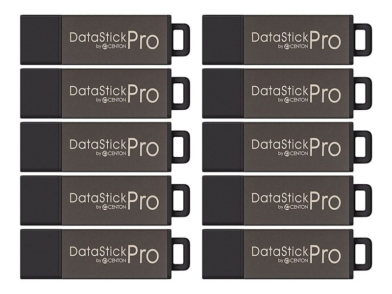 Centon DataStick Pro USB 2.0 Flash Drive, 2GB, Gray, Pack Of 10 - Image 3