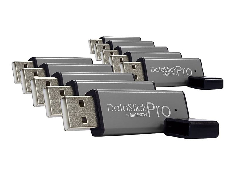Centon DataStick Pro USB 2.0 Flash Drive, 2GB, Gray, Pack Of 10 - Image 4