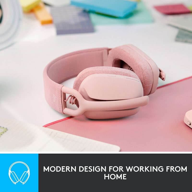 Logitech Zone Vibe 100 - Rose - Stereo - Wireless - Bluetooth - 98.4 ft - On-ear - Binaural - Noise Cancelling Microphone - Rose - Image 2