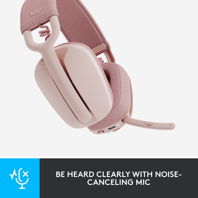 Logitech Zone Vibe 100 - Rose - Stereo - Wireless - Bluetooth - 98.4 ft - On-ear - Binaural - Noise Cancelling Microphone - Rose - Image 3