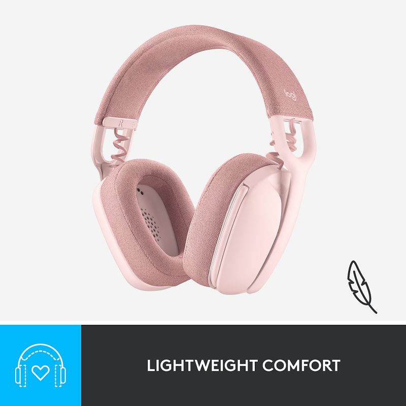 Logitech Zone Vibe 100 - Rose - Stereo - Wireless - Bluetooth - 98.4 ft - On-ear - Binaural - Noise Cancelling Microphone - Rose - Image 8