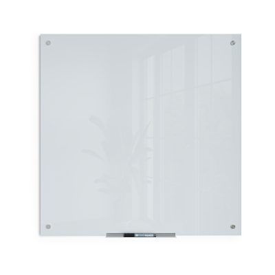 U Brands® Magnetic Glass Dry-Erase Board, 36" X 36", White Frosted Surface, Frameless, Actual Size 35" X 35" (2909U00-01)