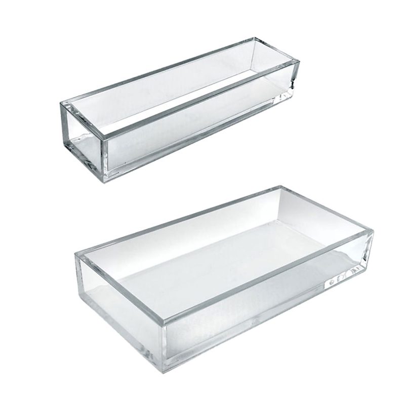 Azar Displays Deluxe Tray 3-Piece Set, Narrow Trays/Large Tray, Clear - Image 2