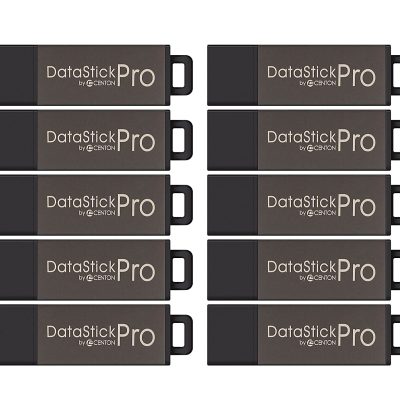 Centon DataStick Pro USB 2.0 Flash Drives, 8GB, Pro Gray, Pack Of 25 Flash Drives, S1-U2P1-8G25PK