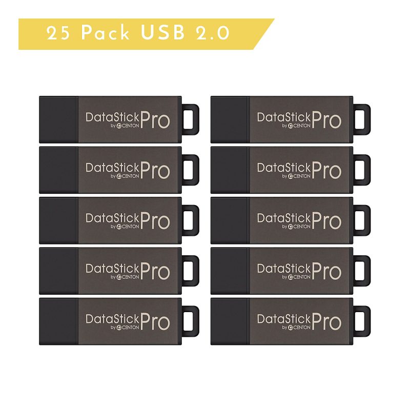 Centon DataStick Pro USB 2.0 Flash Drives, 8GB, Pro Gray, Pack Of 25 Flash Drives, S1-U2P1-8G25PK - Image 4