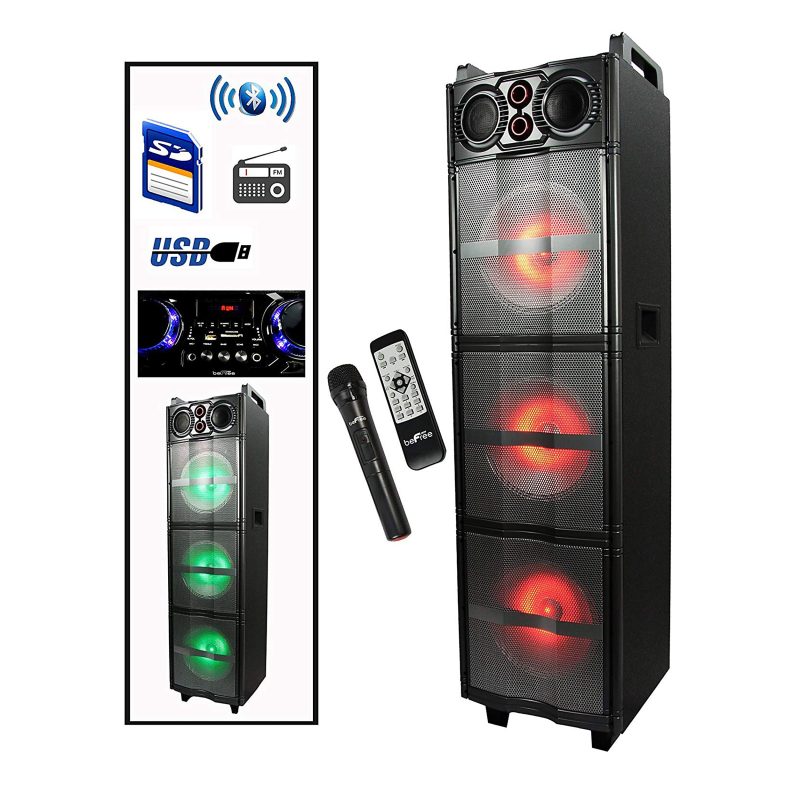 BeFree Sound Triple Portable Bluetooth® Subwoofer Speaker With Party Lights, 99597500M - Image 2