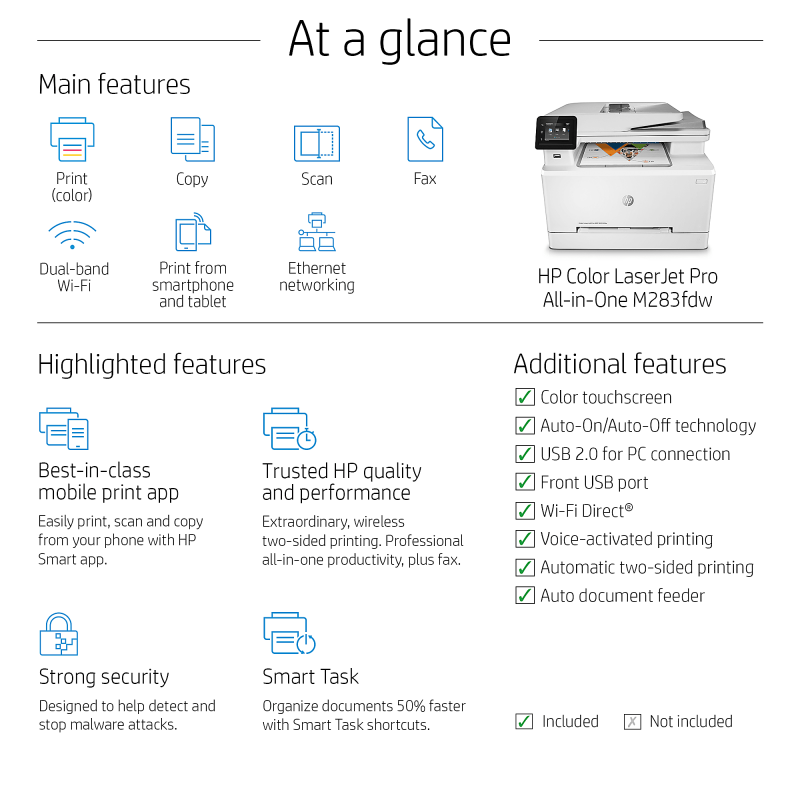 HP LaserJet Pro M283fdw Wireless Laser All-In-One Color Printer - Image 6