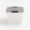 Iris® Stack & Pull™ Storage Boxes, 10 Gallon, Clear/Gray, Set Of 5 Boxes - Image 2