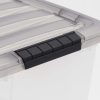 Iris® Stack & Pull™ Storage Boxes, 10 Gallon, Clear/Gray, Set Of 5 Boxes - Image 3