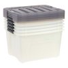Iris® Stack & Pull™ Storage Boxes, 10 Gallon, Clear/Gray, Set Of 5 Boxes - Image 8