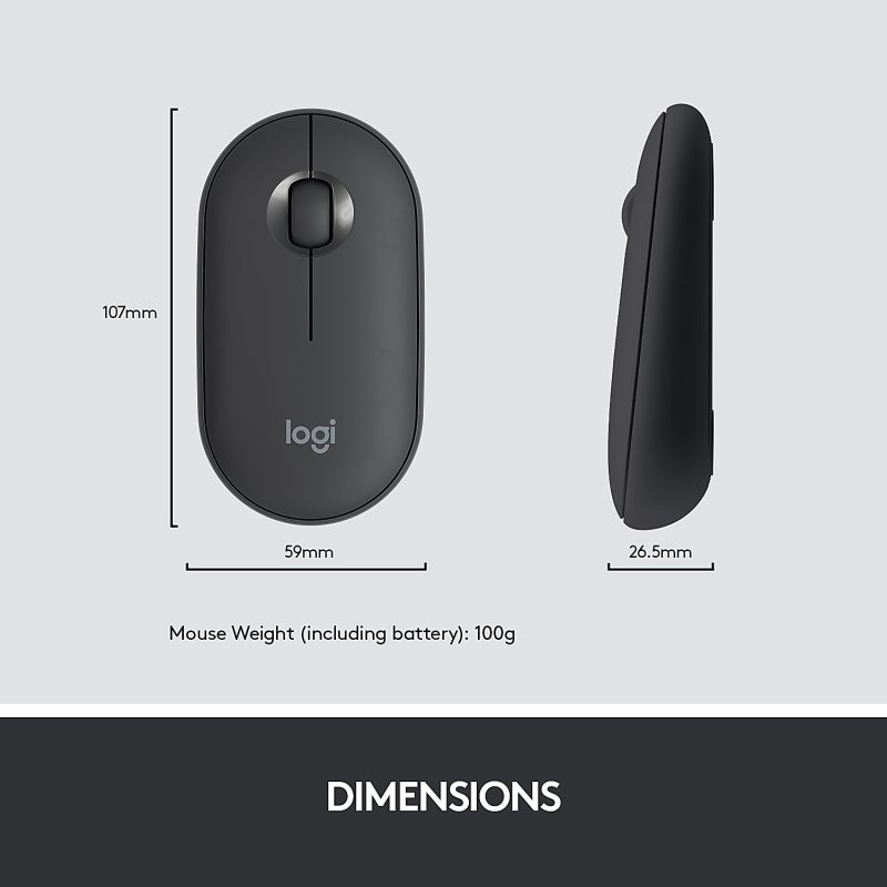 Logitech® Wireless Keyboard & Mouse, Straight Full Size Keyboard, Graphite, Ambidextrous Optical Mouse, MK470 Slim - Image 8