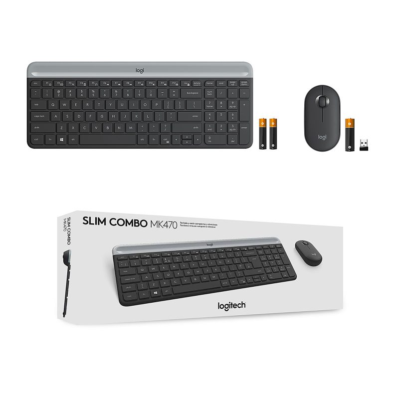 Logitech® Wireless Keyboard & Mouse, Straight Full Size Keyboard, Graphite, Ambidextrous Optical Mouse, MK470 Slim - Image 9