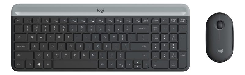 Logitech® Wireless Keyboard & Mouse, Straight Full Size Keyboard, Graphite, Ambidextrous Optical Mouse, MK470 Slim - Image 11
