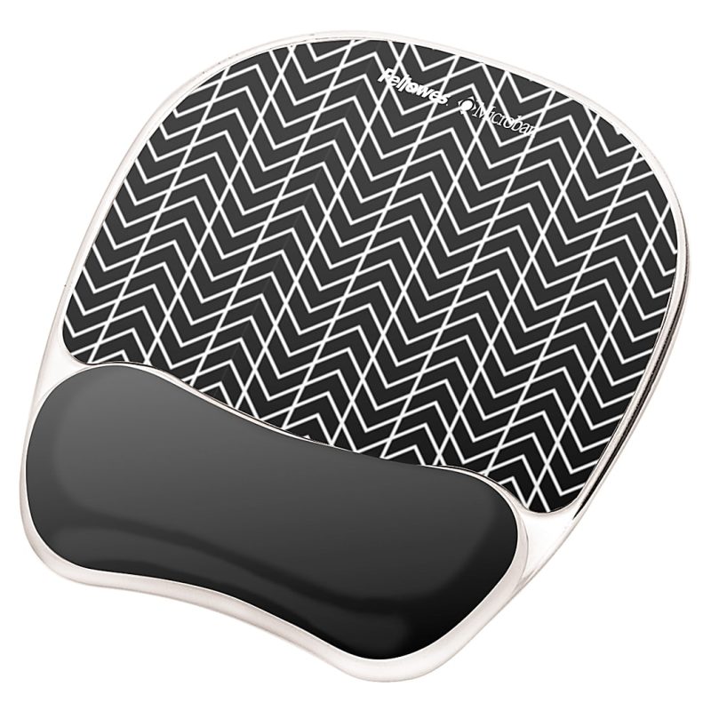 Fellowes® Photo Gel Mouse Pad And Wrist Rest With Microban®, Chevron Pattern