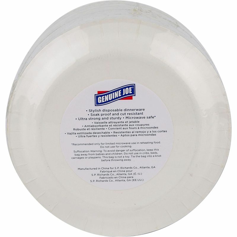 Genuine Joe 7" Printed Paper Plates - Disposable - 7" Diameter - Assorted - 125 / Pack - Image 4