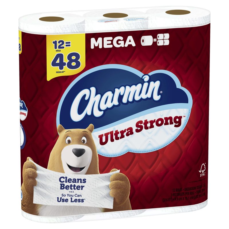 Charmin Ultra Strong Toilet Paper Mega Rolls, 4" x 4", 242 Sheets Per Roll, Pack Of 12 Rolls - Image 2
