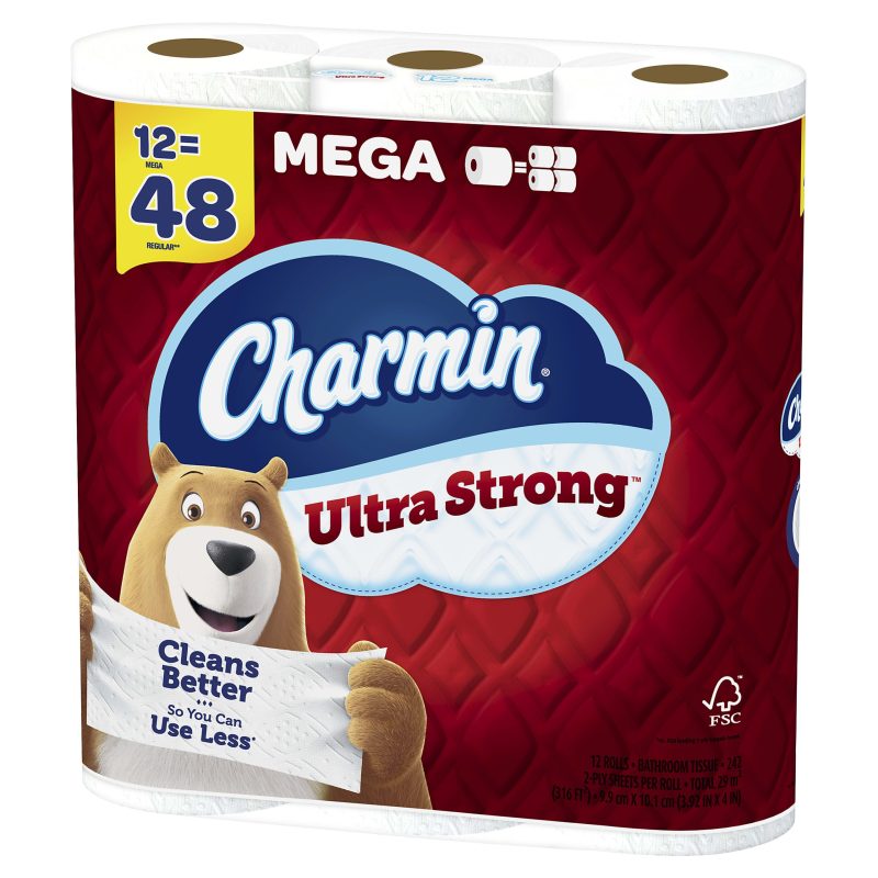 Charmin Ultra Strong Toilet Paper Mega Rolls, 4" x 4", 242 Sheets Per Roll, Pack Of 12 Rolls - Image 4