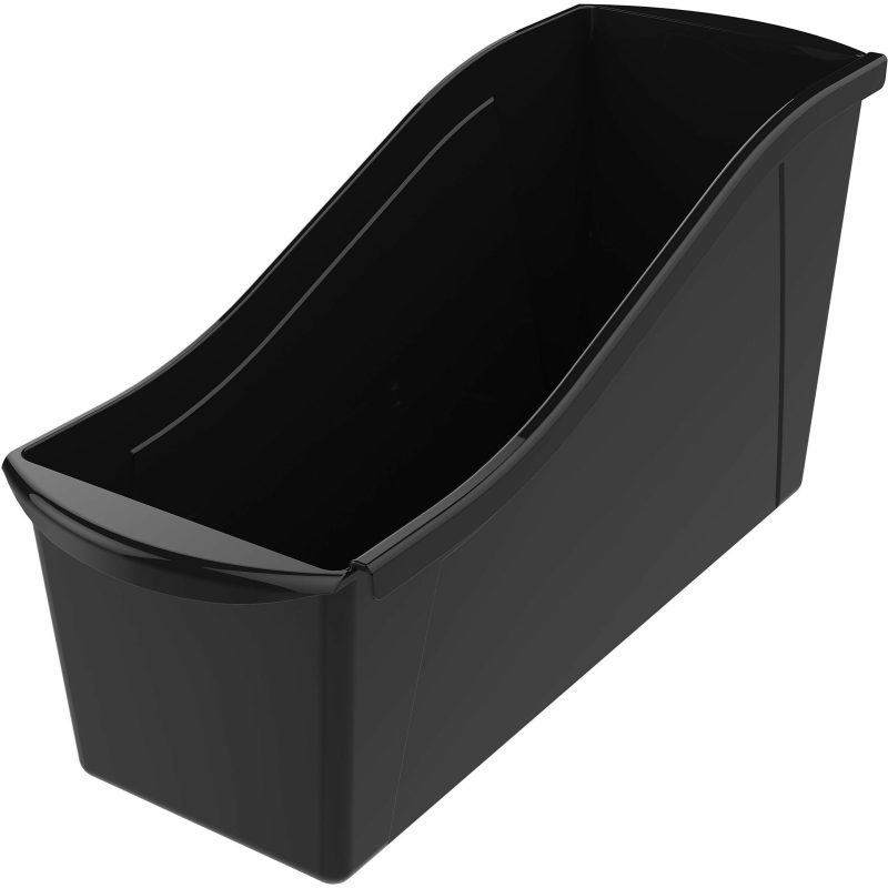 Storex Book Bin Set, Medium Size, Black, Carton Of 6 - Image 2