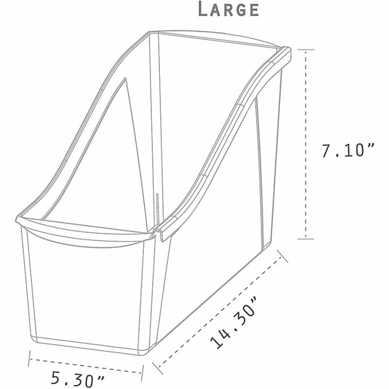 Storex Book Bin Set, Medium Size, Black, Carton Of 6 - Image 6