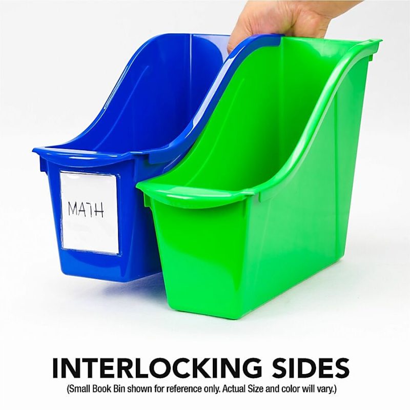 Storex Book Bin Set, Medium Size, Black, Carton Of 6 - Image 8