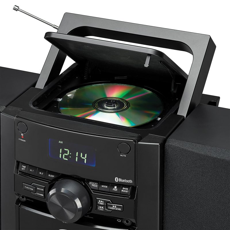 JENSEN Bluetooth® CD-785 Portable CD Music System With Cassette Player And AM/FM Radio, Medium, Black - Image 3