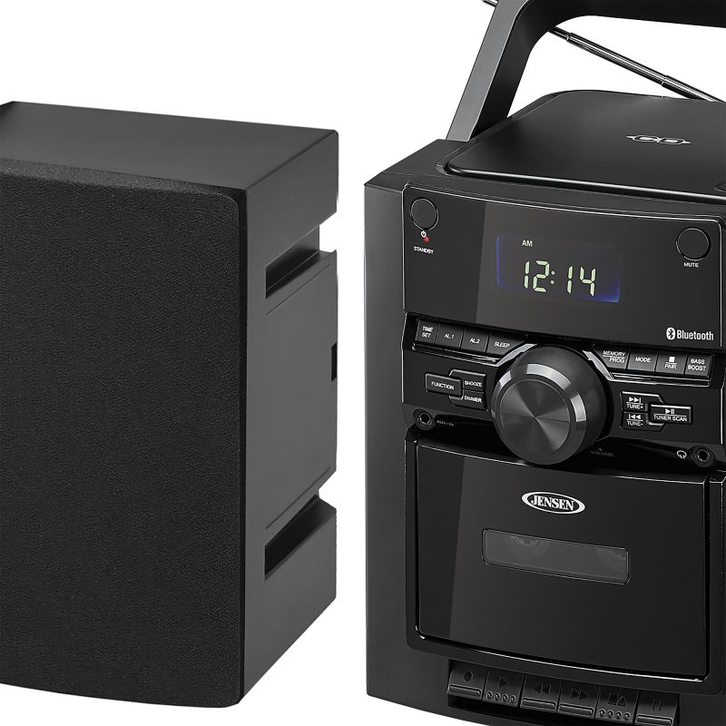 JENSEN Bluetooth® CD-785 Portable CD Music System With Cassette Player And AM/FM Radio, Medium, Black - Image 4