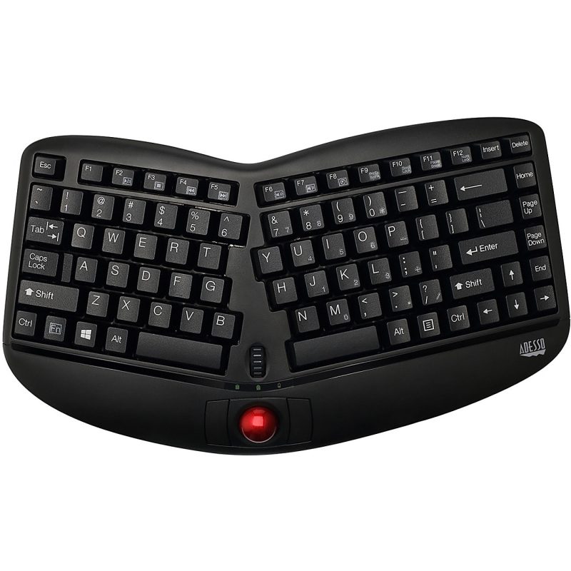Adesso Tru-Form Media 3150 2.4 GHz Wireless Ergo Trackball Keyboard - Image 2