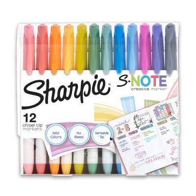 Sharpie® S-Note Highlighters, Chisel Tip, Assorted Colors, Pack Of 24 Highlighters - Assorted,12
